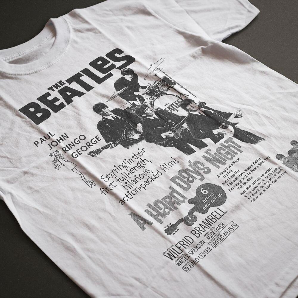 The Beatles A Hard Day's Night Movie Poster 60s Rock Band Graphic Tee